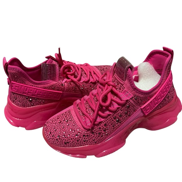 Steve Madden Pink Bling Sparkle Maxima Athletic Shoes Size 7 - Picture 1 of 10